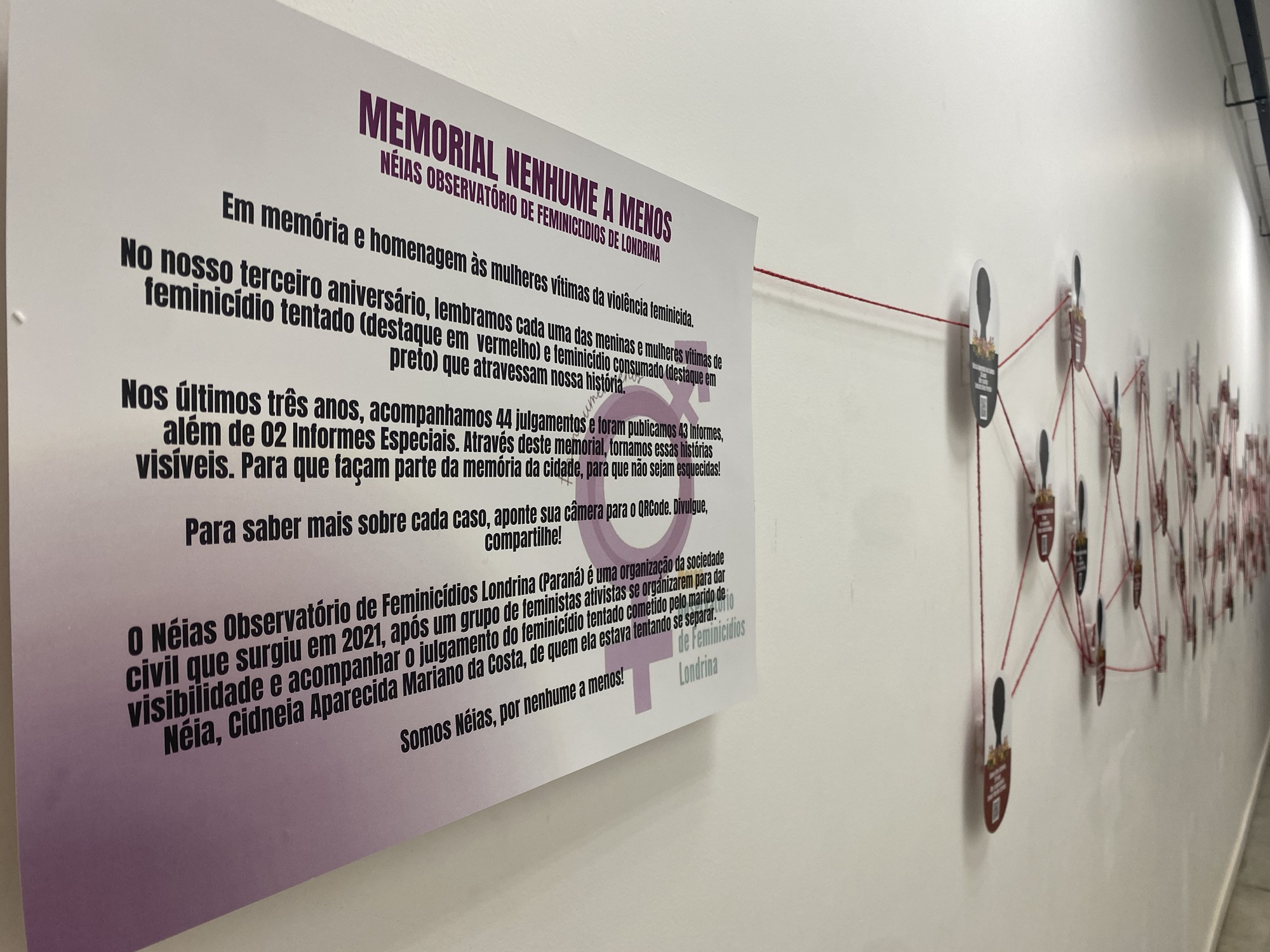 Néias instala memorial às vítimas de feminicídio em Londrina